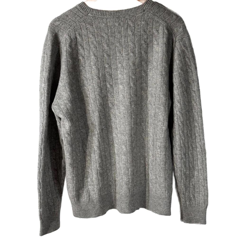 Claiborne Cashmere Cable Knit Sweater Women's Size XL‎ Crew Neck Grey SEE NOTE